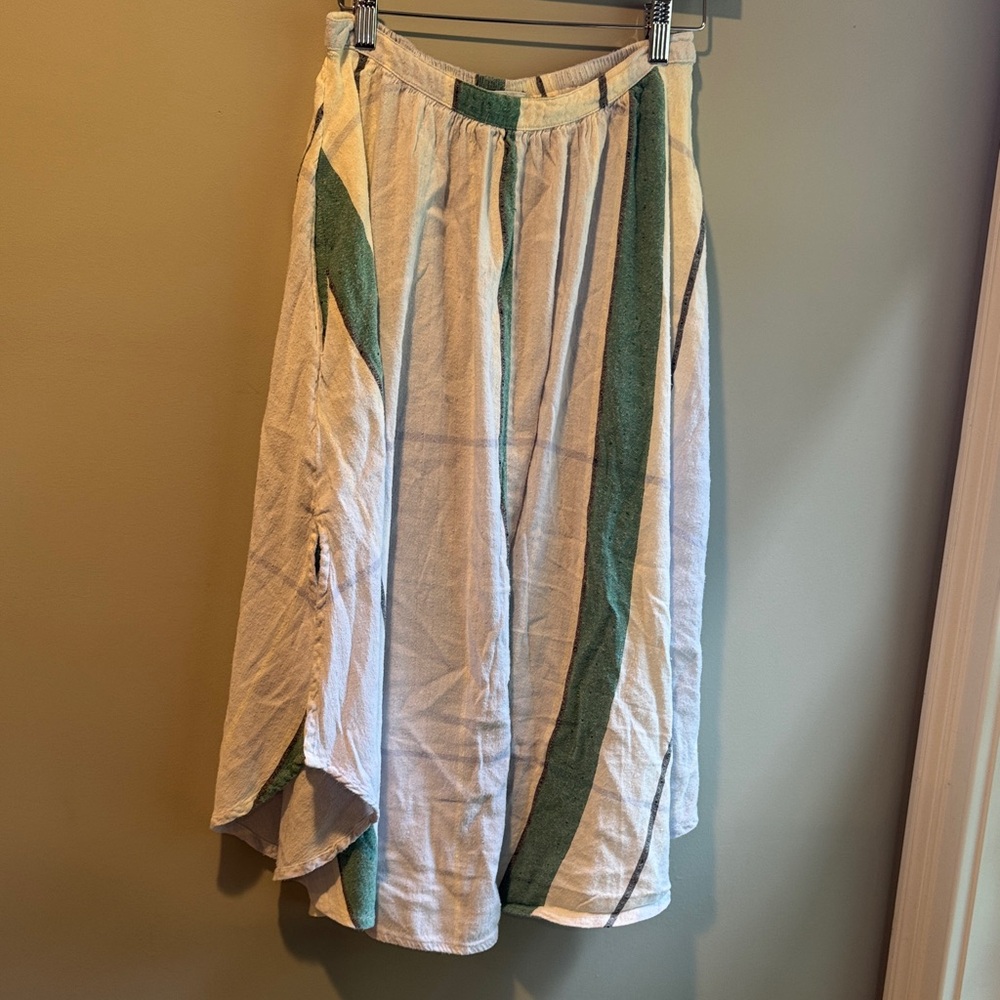 O'Neill A-Line Skirt with Green and White Stripes